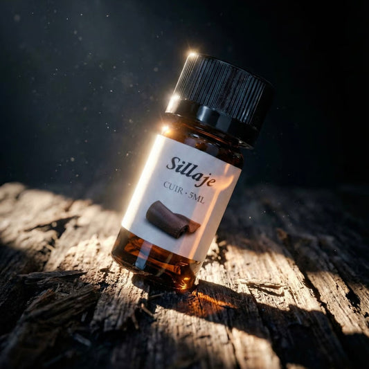 Flacon fragrance cuir daim 5ml pour création de parfum